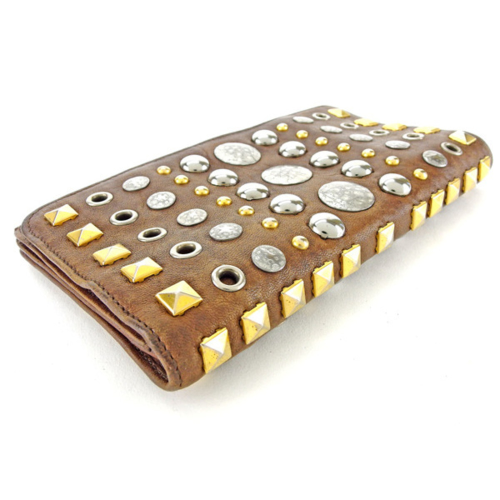 Miu Miu Long Wallet Studded Brown L1401s - image 4